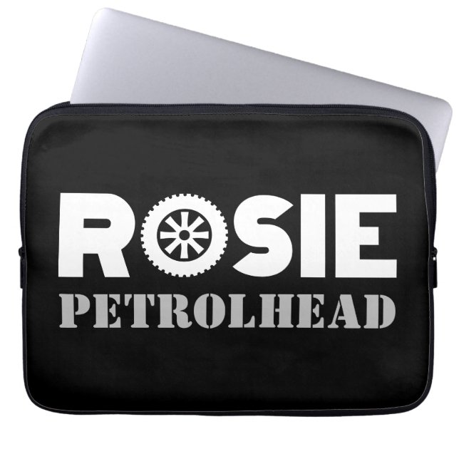 Rosie Petrol Head Laptop Sleeve (Front)