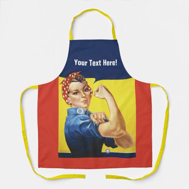 Rosie Riveter add any text Apron (Front)