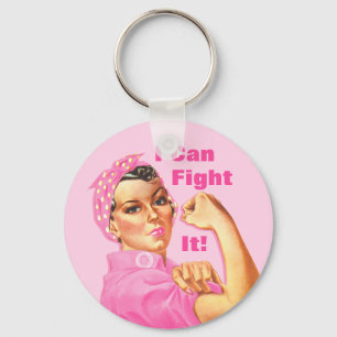 Rosie Riveter Custom Cancer Keychain