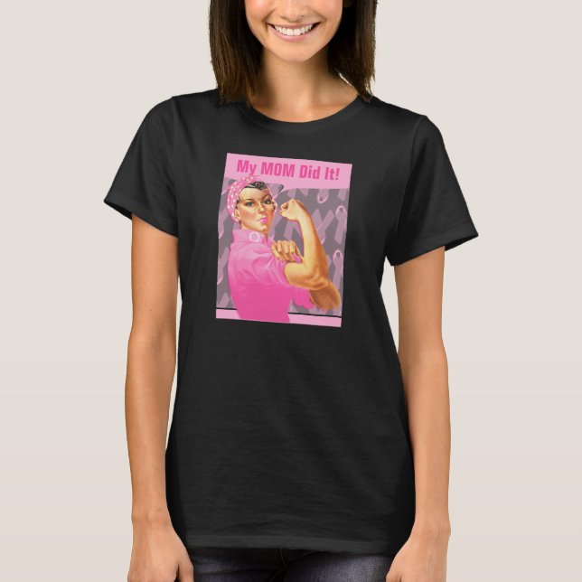 Rosie Riveter Custom Cancer T-Shirt (Front)