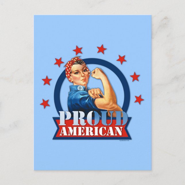 Rosie Riveter Fière Carte postale américaine (Devant)