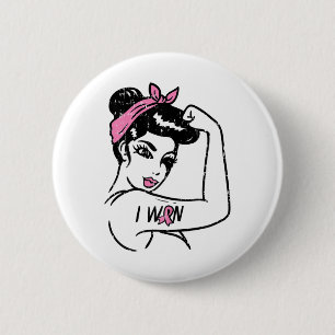 Rosie Riveter I Won Awareness Breast Cancer Surviv 2 Inch Round Button