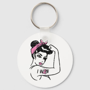 Rosie Riveter I Won Awareness Breast Cancer Surviv Keychain