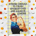Rosie Riveter Inspired Towel to Crush Stereotypes<br><div class="desc">Elevate your kitchen experience with our Rosie Riveter-inspired kitchen towel, designed to crush stereotypes while you squeeze lemons and conquer culinary challenges. Featuring a bold woman flexing her muscles, this towel isn't just for wiping spills; it's a statement piece celebrating women's strength and empowerment. Personalize it with your favourite motivational...</div>
