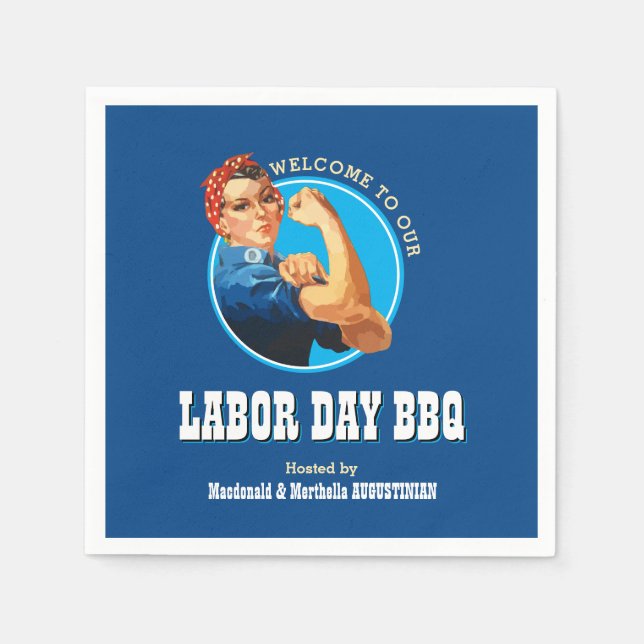 Rosie Riveter LABOR DAY BBQ Napkin (Front)
