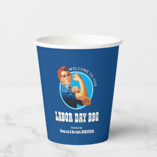 Rosie Riveter LABOR DAY BBQ Paper Cups