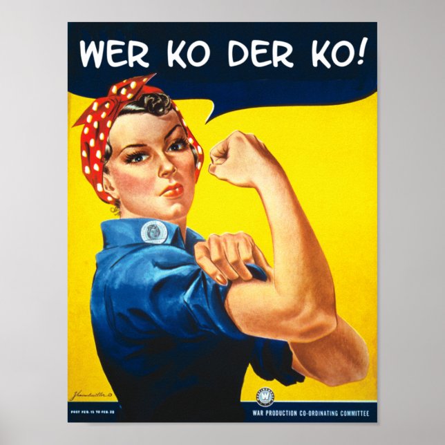 Rosie Riveter Vintage War Office Poster (Front)