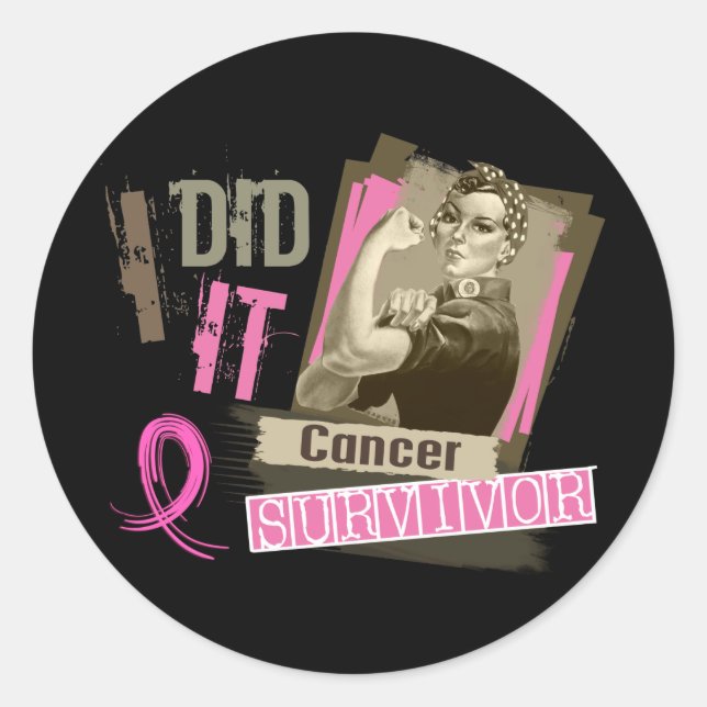 Rosie Sepia I Did It Breast Cancer.png Classic Round Sticker (Front)