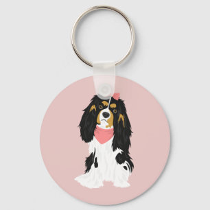 Rosie The Pink Cavalier King Charles Spaniel Keychain