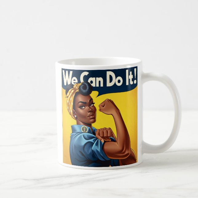 Rosie the Riveter African American Lady Coffee Mug (Right)