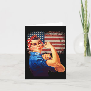 Rosie The Riveter American Flag Usa Rosie The Rive Card