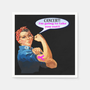Rosie the Riveter Breast Cancer Charity Design Napkin