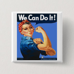 Rosie the Riveter Button Badge
