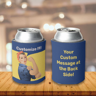 Rosie the Riveter Can Cooler