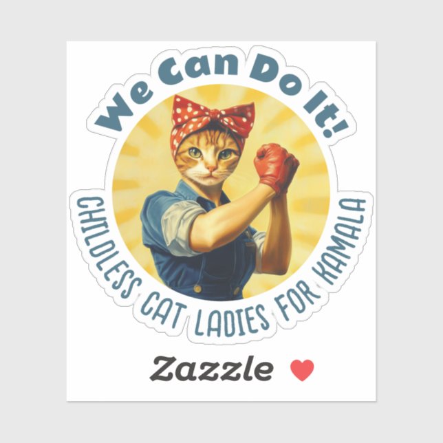 Rosie The Riveter Cat Ladies For Kamala Harris (Sheet)