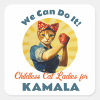 Rosie The Riveter Cat Ladies For Kamala Harris