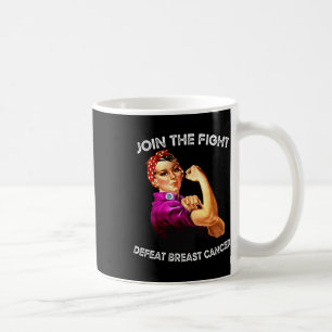 Rosie The Riveter Defeat Breast Cancer Awareness D Coffee Mug