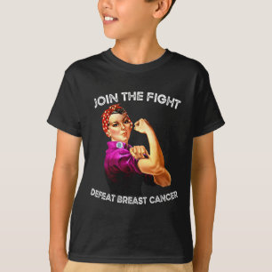 Rosie The Riveter Defeat Breast Cancer Awareness D T-Shirt