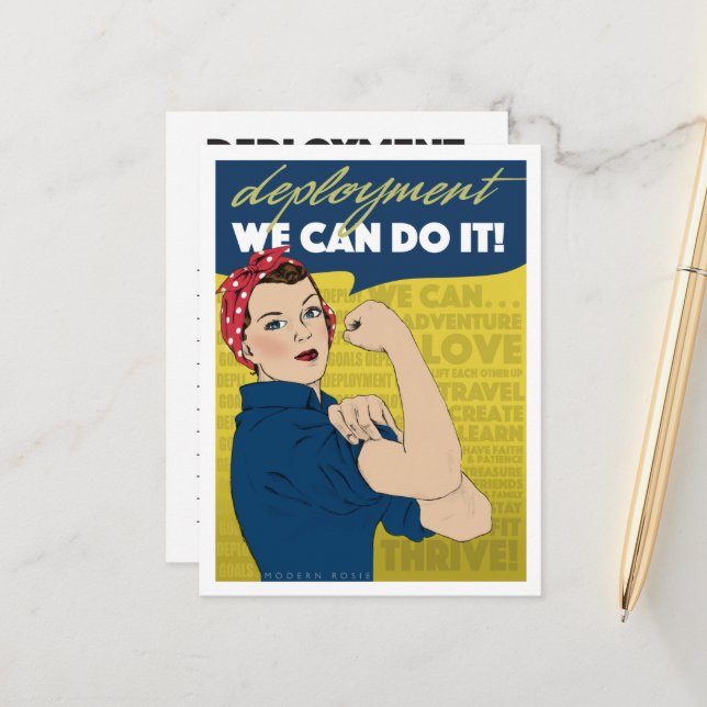 Rosie the Riveter Deployment Goals Postcard (Front/Back In Situ)