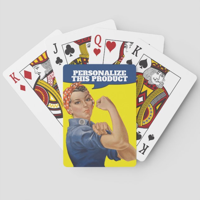 Rosie the Riveter easy to personalize Playing Cards (Back)