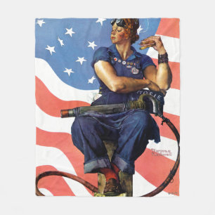 Rosie the Riveter Fleece Blanket
