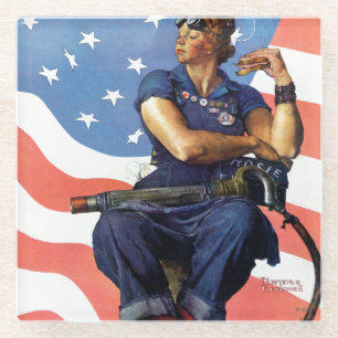 Rosie the Riveter Glass Coaster