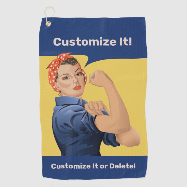 Rosie the Riveter Golf Towel (Front)