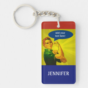 Rosie the Riveter Holy Rosary Keychain