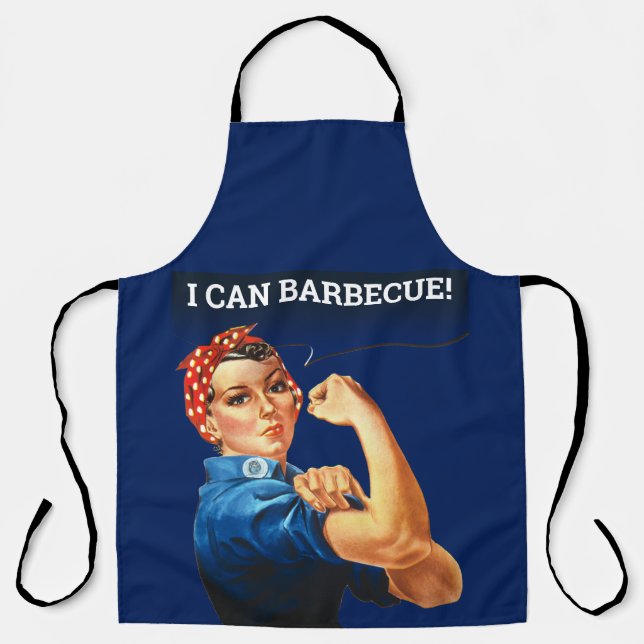 Rosie The Riveter I Can Barbeque Grill Master Apron (Front)