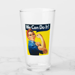 Rosie the Riveter (Iconic Poster) (We Can Do It!) Glass