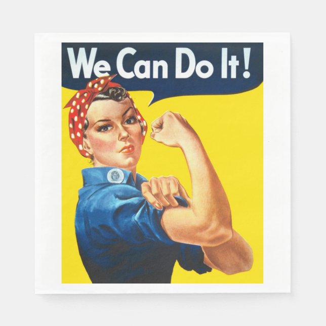 Rosie the Riveter (Iconic Poster) (We Can Do It!) Napkin (Front)