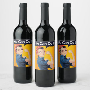 Rosie the Riveter Iconic We Can Do It Wine Label