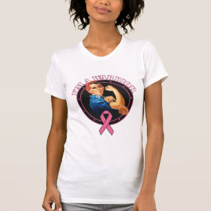 Rosie The Riveter I'm A Warrior Breast Cancer T-Shirt