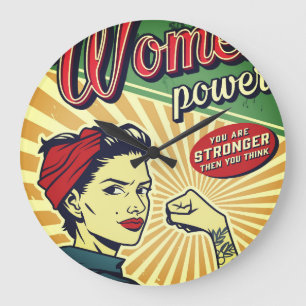Rosie The Riveter Large Clock