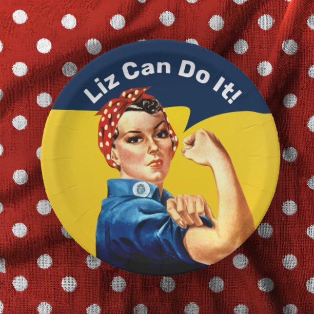 Rosie the Riveter | Paper Plate | Personalize (Creator Uploaded)