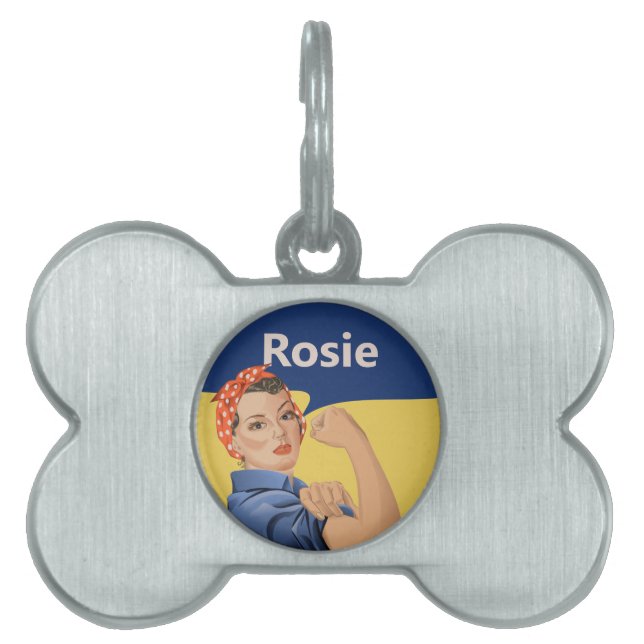 Rosie the Riveter Pet ID Tag (Front)