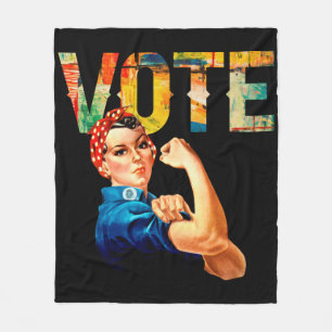 Rosie the Riveter Political Poster Vote Election Fleece Blanket