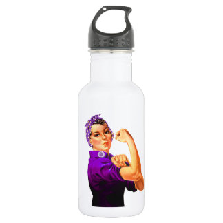 Rosie The Riveter - Purple Fibromyalgia 532 Ml Water Bottle