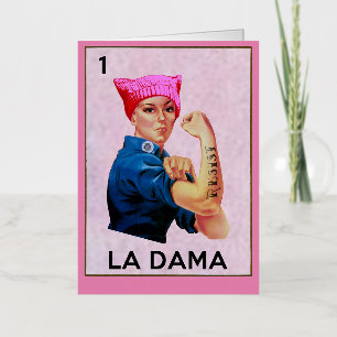 Rosie the Riveter Resists La Dama Loteria  Foil Greeting Card