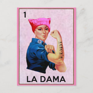Rosie the Riveter Resists La Dama Loteria  Postcard