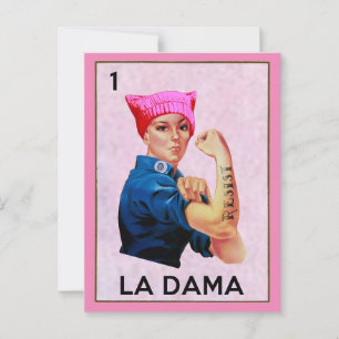 Rosie the Riveter Resists La Dama Loteria Postcard