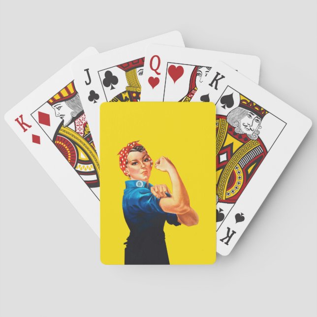 Rosie The Riveter Retro Design Style Playing Cards (Back)