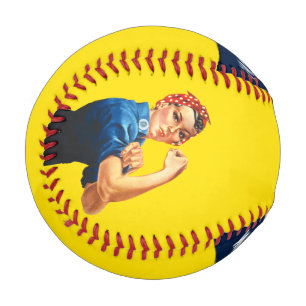 Rosie The Riveter Retro Style Baseball