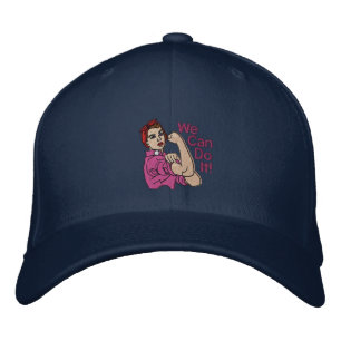Rosie The Riveter Retro Style Embroidery Embroidered Hat