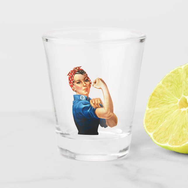 Rosie The Riveter Shot Glass (Front)