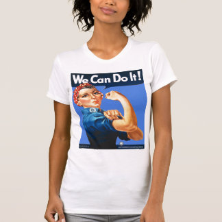 Rosie the Riveter Solid Blue T-Shirt