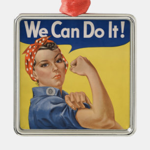 Rosie the Riveter: Strong Women Female Empowerment Metal Ornament