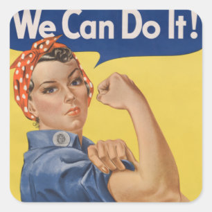 Rosie the Riveter: Strong Women Female Empowerment Square Sticker