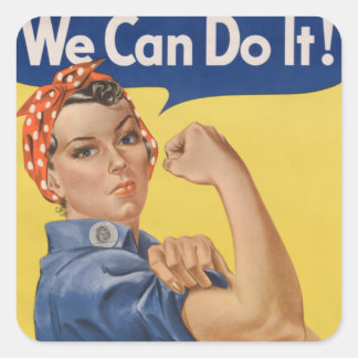 Rosie the Riveter: Strong Women Female Empowerment Square Sticker