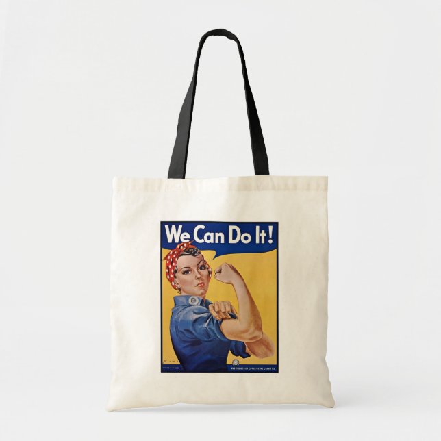 Rosie the Riveter: Strong Women Female Empowerment Tote Bag (Front)